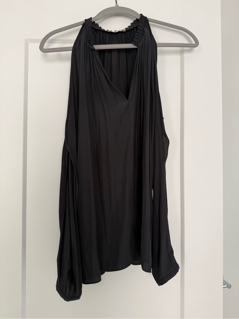 Ramy Brook Black Long-Sleeve Halter Dress